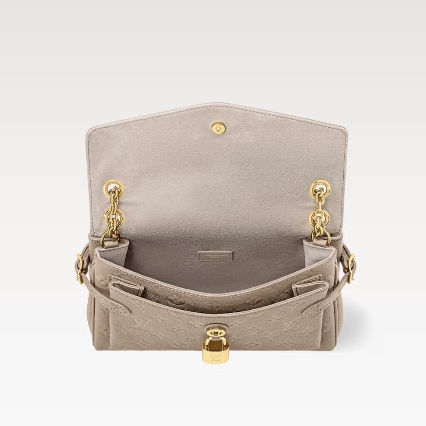 L0vis Vvtt0n Anytime Flap Bag Tourterelle Gray For Women 11.6in/29.5cm M14973