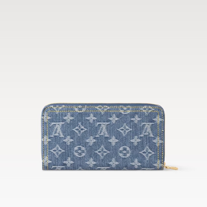 L0vis Vvtt0n LV x TM Zippy Wallet Cherry Denim For Women 7.7in/19.5cm M23161