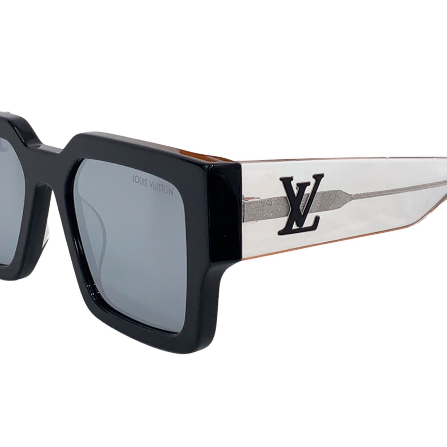 L0vis Vvtt0n Square Millionaires Sunglasses Glossy Black With Grey Rims