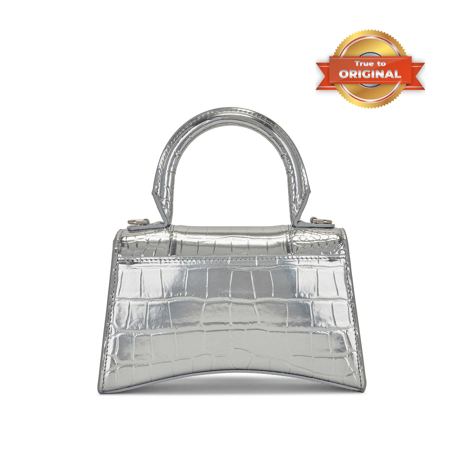 [True-to-ORIGINAL] Ba1en*iaga XS Hourglass Top Handle Bag Metallic Silver For Women 19cm/7.5in 592833-1S4CY-8110