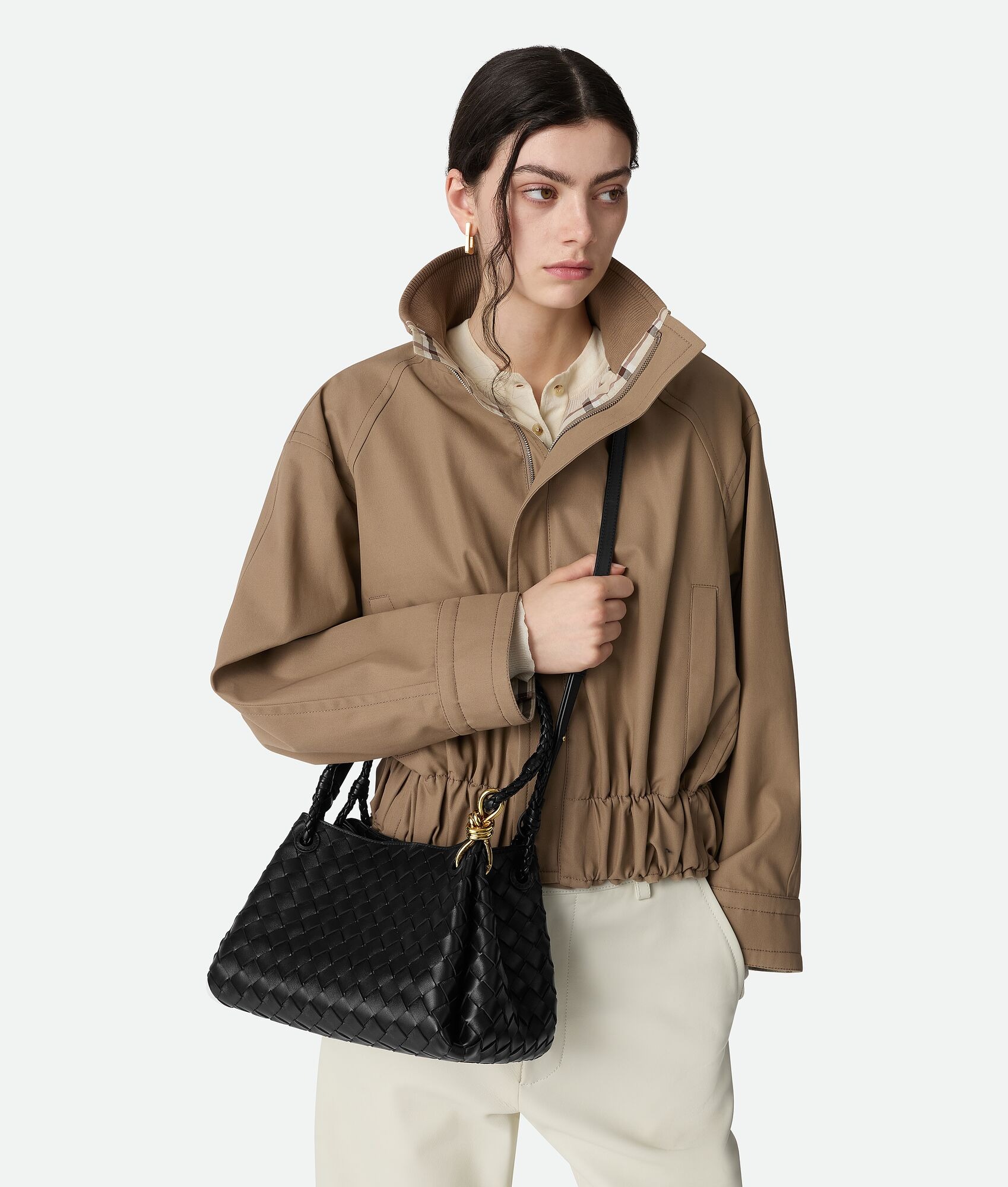 [True-to-ORIGINAL] B0tt*ga Ven*ta Medium Parachute Black For Women 29.5cm/11.6in 835921VCPPT1019