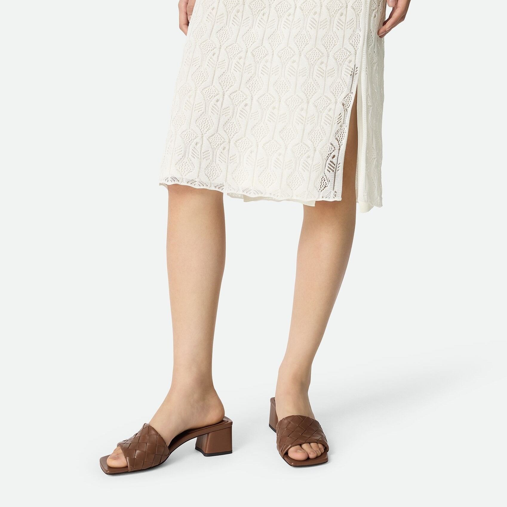 B0tt*ga Ven*ta Parco Mule Mid Heel Dark Leather For Women 838098V2ED02509