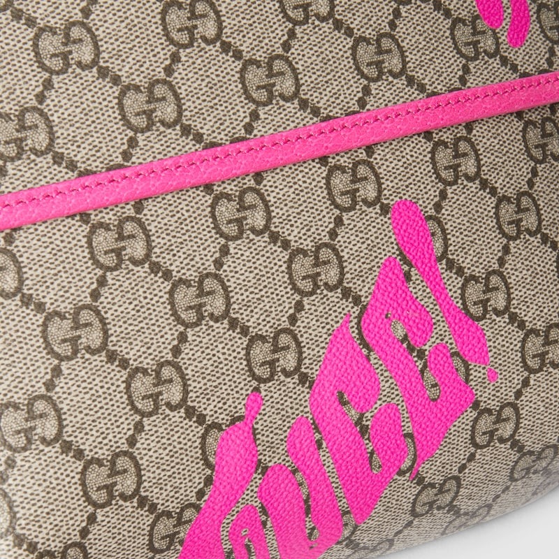 [True-to-ORIGINAL] Gvc*1 Large Belt Bag With Print Bright Pink For Men 32cm/12.6in 834963 FAEQF 9769