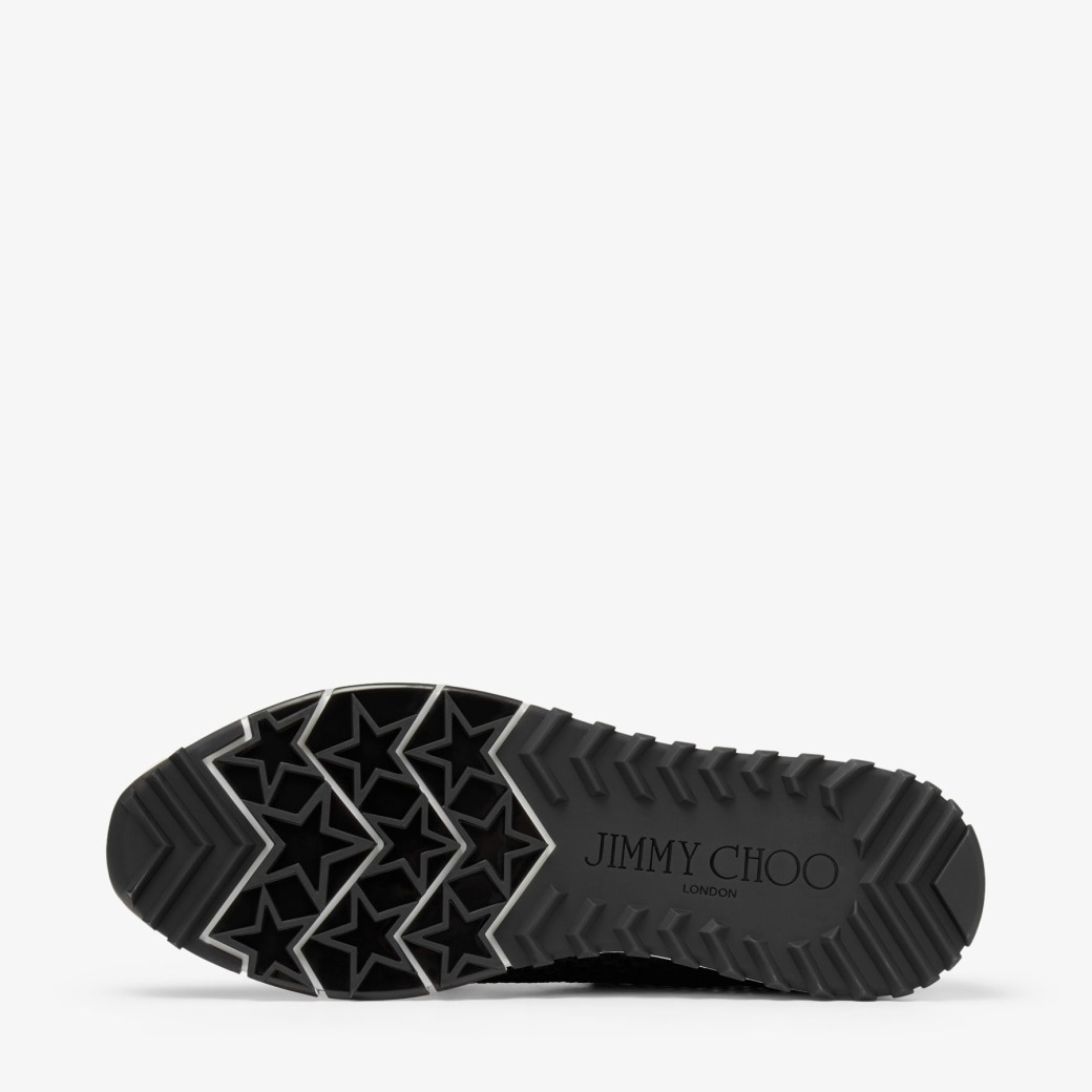 J1m*y Ch00 Veles Crochet Knit Low-Top Trainers Black For Women VELESPBT