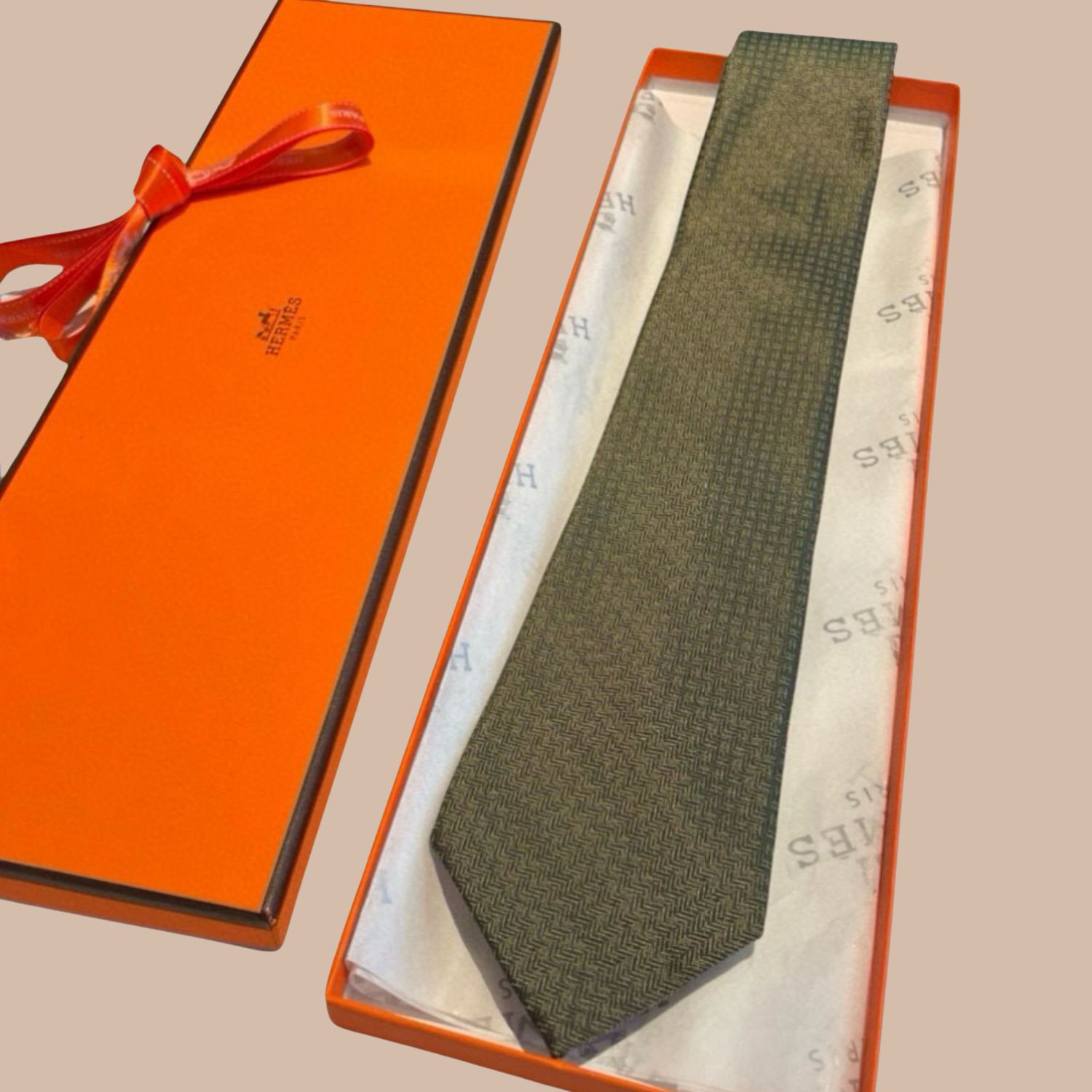 H**me5 Elegent Green Silk Tie For Men