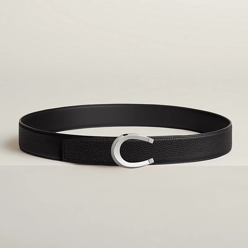 H**me5 Luck Belt Buckle Reversible Leather Strap 38mm Noir For Men H010412CK05