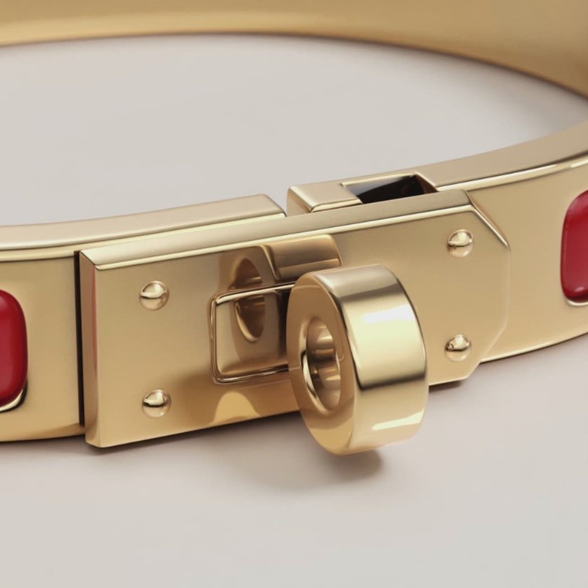 H**me5 Mini Clic Kelly Bracelet Rouge Amarante H200004F 94PM