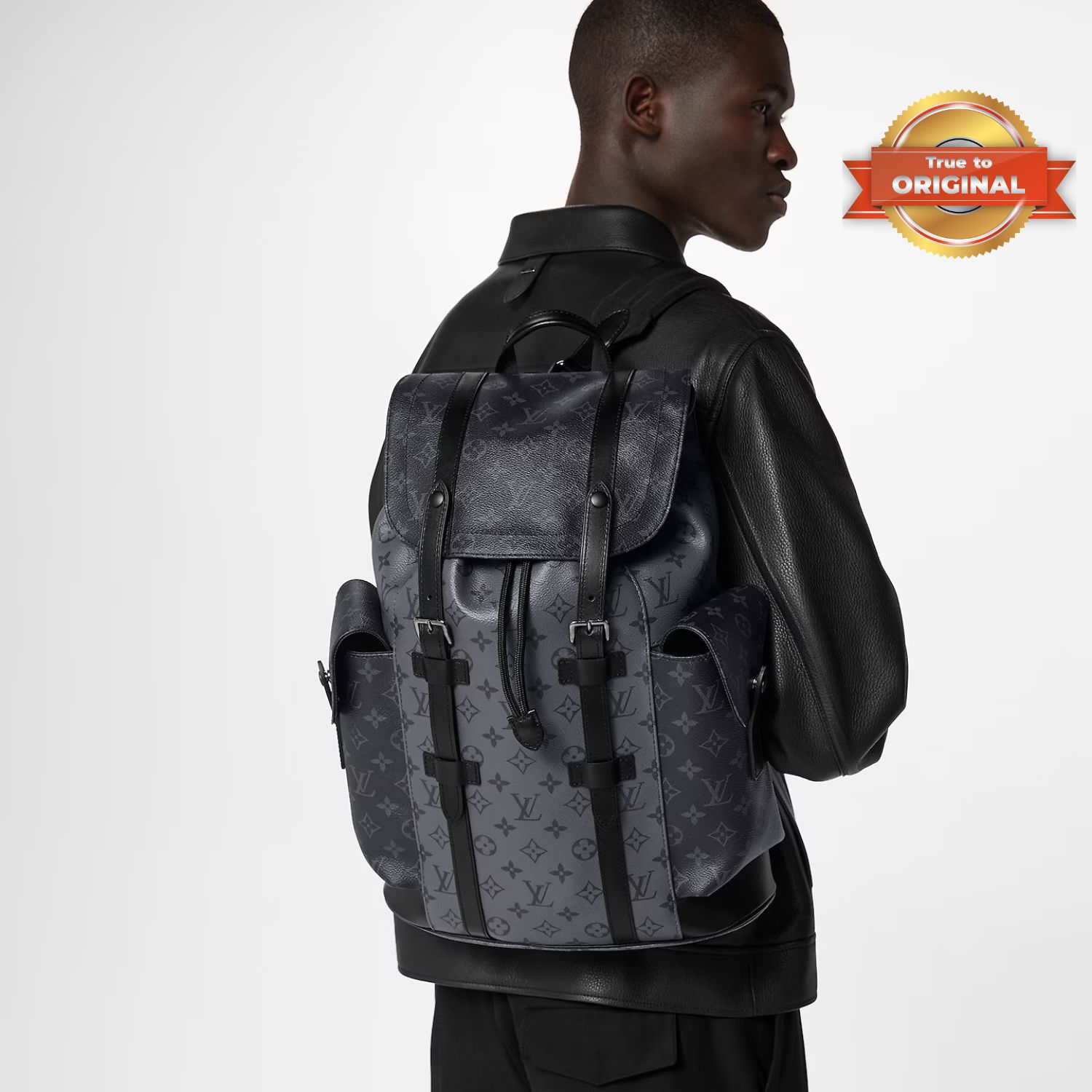 [True-to-ORIGINAL] L0vis Vvtt0n Christopher MM Monogram Eclipse Black For Men 17.3in/44cm M45419