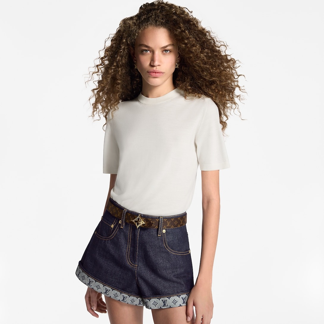 L0vis Vvtt0n LV Flowergram 30mm Reversible Belt Cognac For Women M4392U