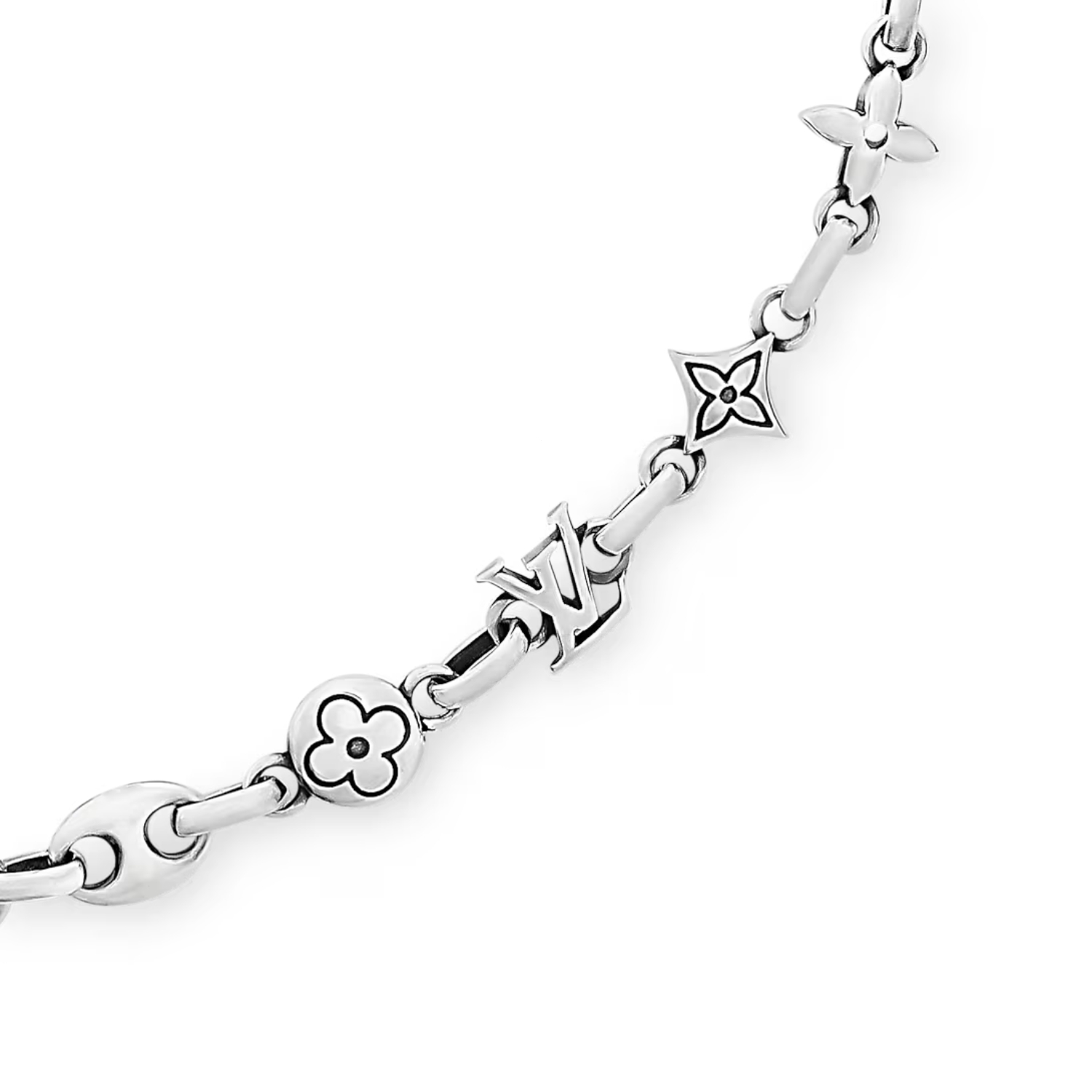 L0vis Vvtt0n LV Sailor Necklace Silver-Toned For Men M02741