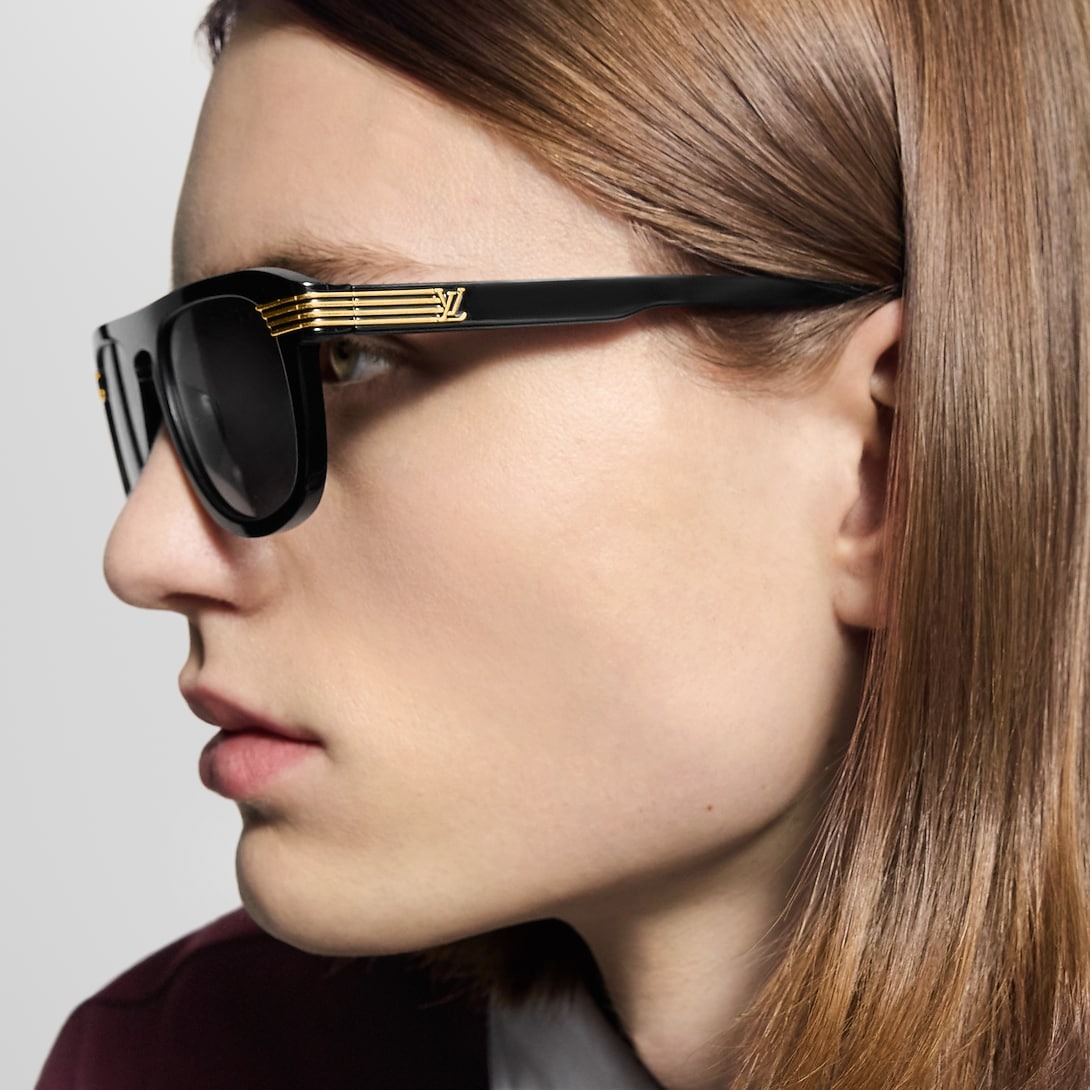 L0vis Vvtt0n LV Slide Round Square Sunglasses Black Z2886U