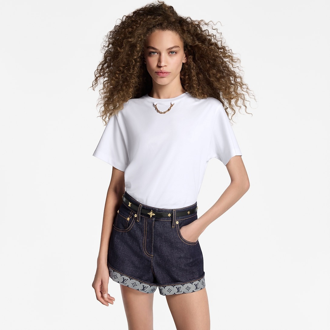 L0vis Vvtt0n Mini Flowergram Studs 15mm Belt Black For Women M4281W