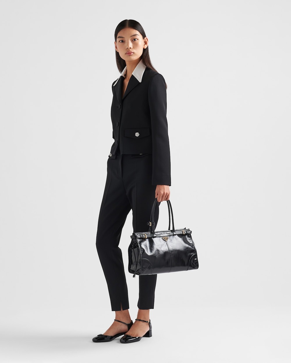 Pra*a Bonnie Large Handbag Bag Black 38cm/15in – 1BA433_2CYR_F0002_V_MOO