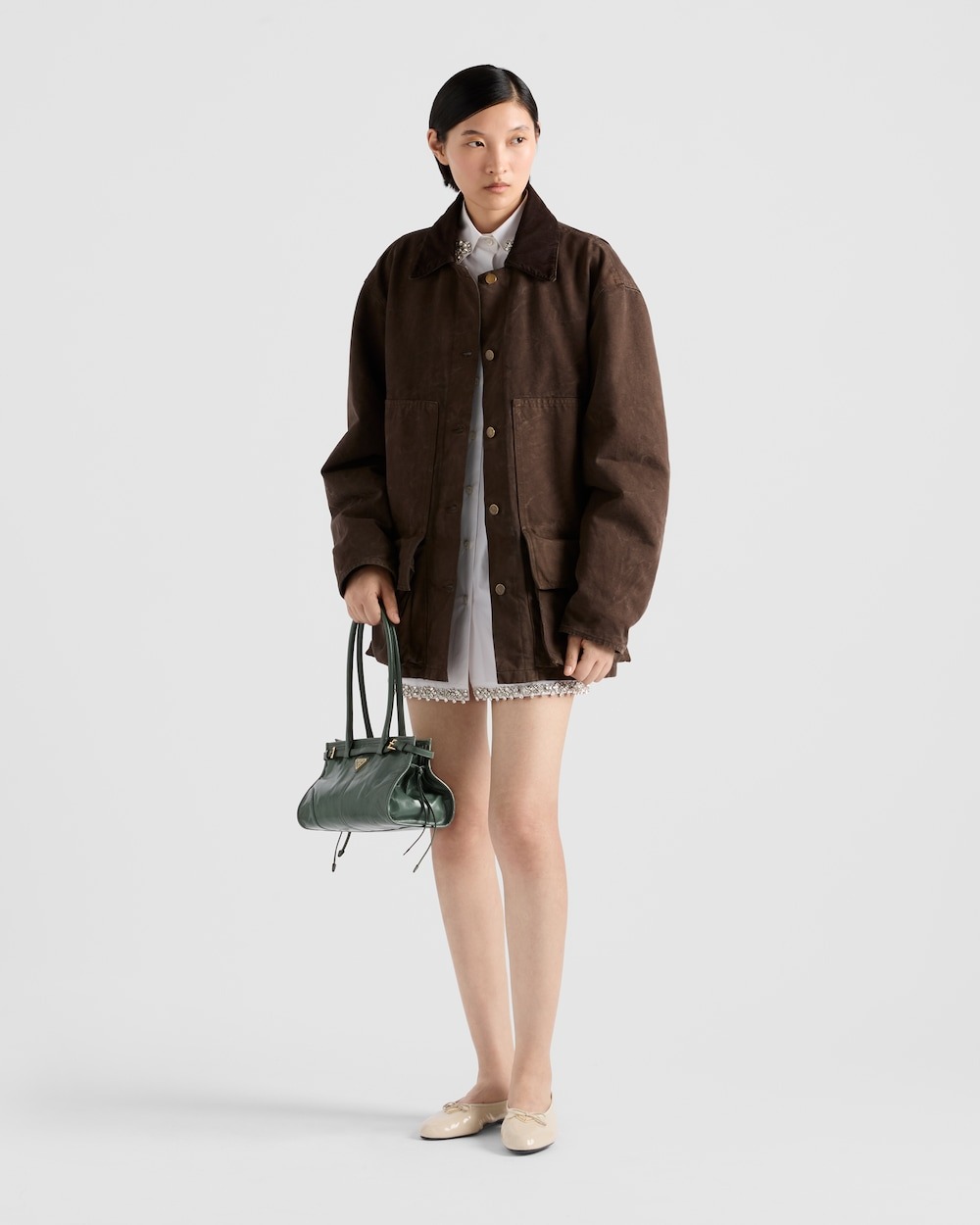 [True-to-ORIGINAL] Pra*a Bonnie Medium Shoulder Bag Sage 32cm/13in – 1BA426_2CYR_F014J_V_MOO