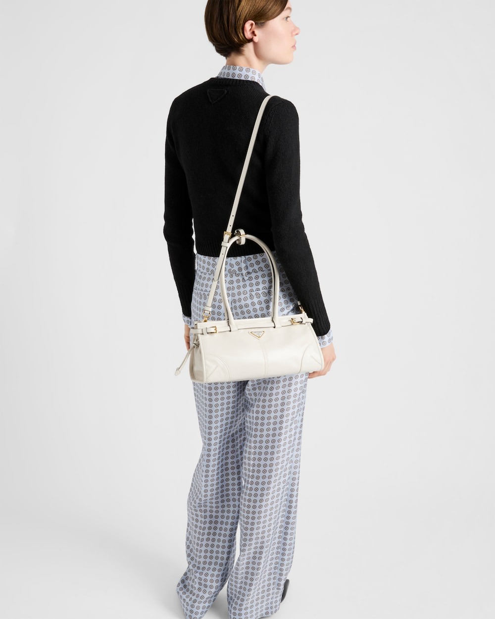 [True-to-ORIGINAL] Pra*a Bonnie Medium Shoulder Bag White 32cm/13in – 1BA426_2CYR_F0PG7_V_MOO