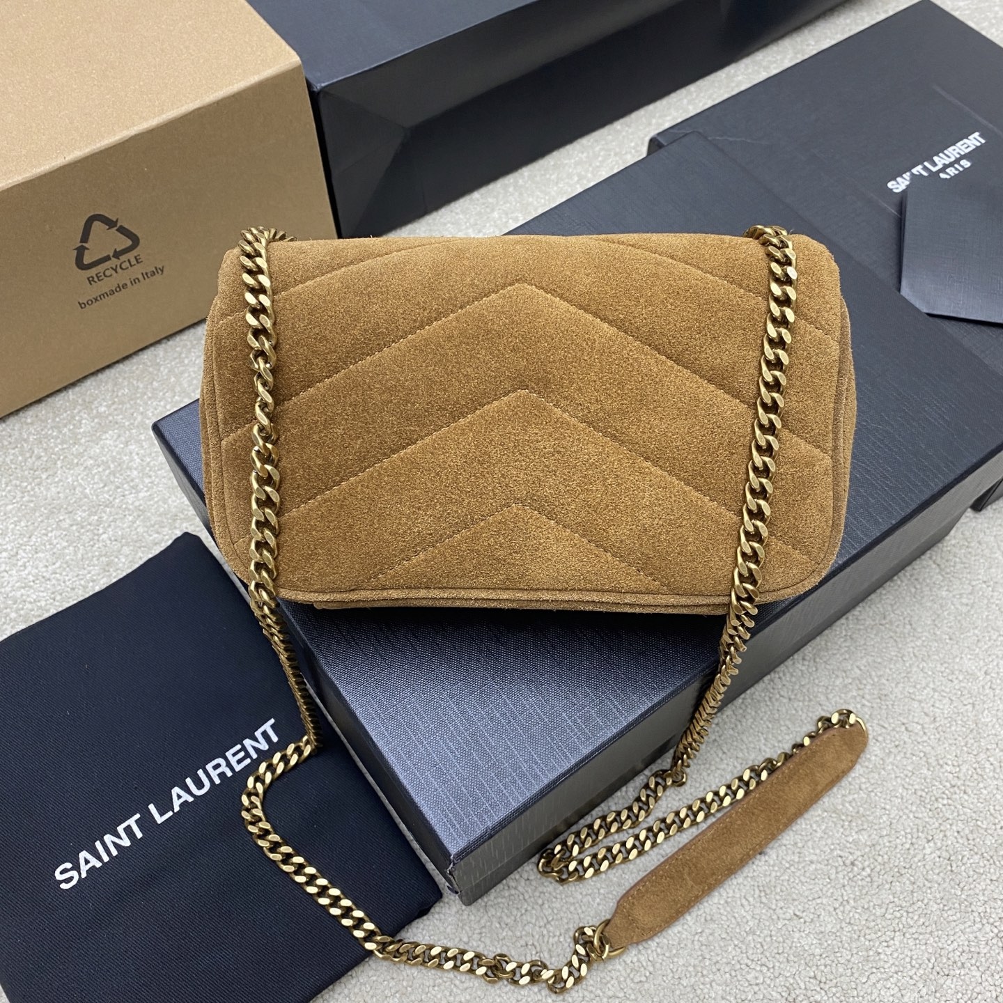 [True-to-ORIGINAL] Sa1nt Lau*nt Loulou Mini Brown For Women 20cm/7.9in