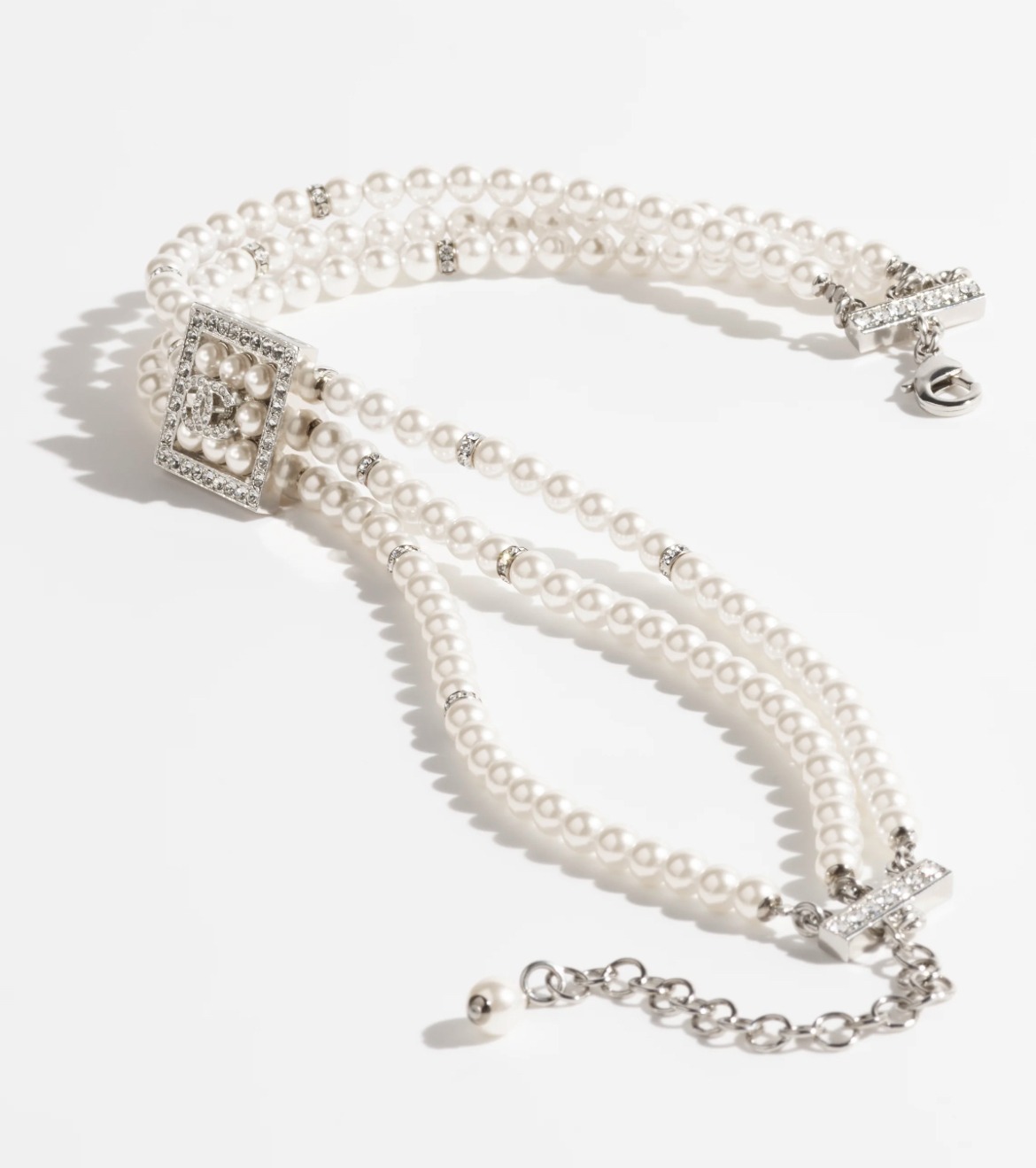 Ch**el Pearl Rhinestone Necklace For Women ABD448-B16782-NY391