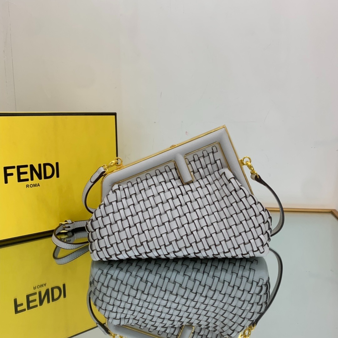 [True-to-ORIGINAL] F**di First Small Bag Grey For Women 10.2in/26cm