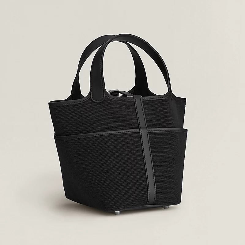 [True-to-ORIGINAL] H**me5 Picotin Lock 18 Pocket Bag Noir For Women 7.1in/18cm H083189CKAA