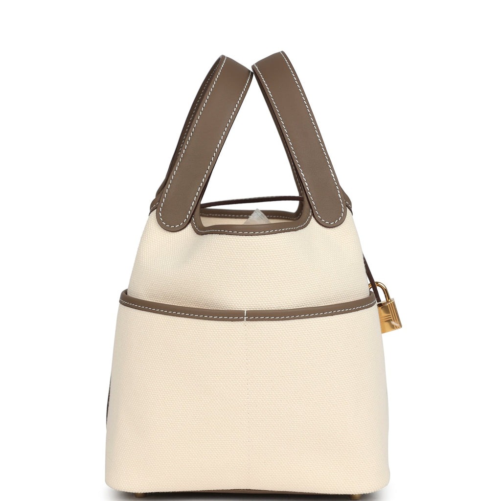 [True-to-ORIGINAL] H**me5 Picotin Lock 18 Pocket Bag Etoupe For Women 7.1in/18cm H083189CCAX