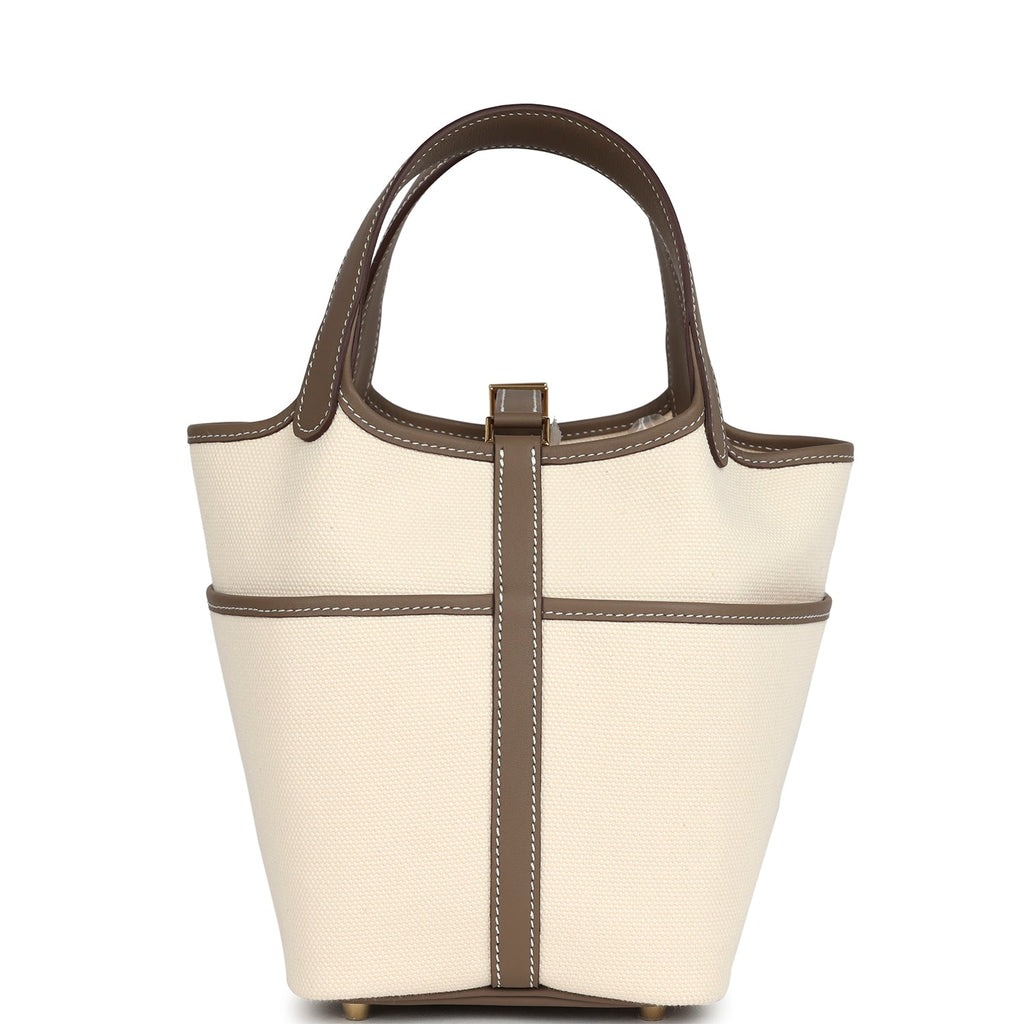 [True-to-ORIGINAL] H**me5 Picotin Lock 18 Pocket Bag Etoupe For Women 7.1in/18cm H083189CCAX