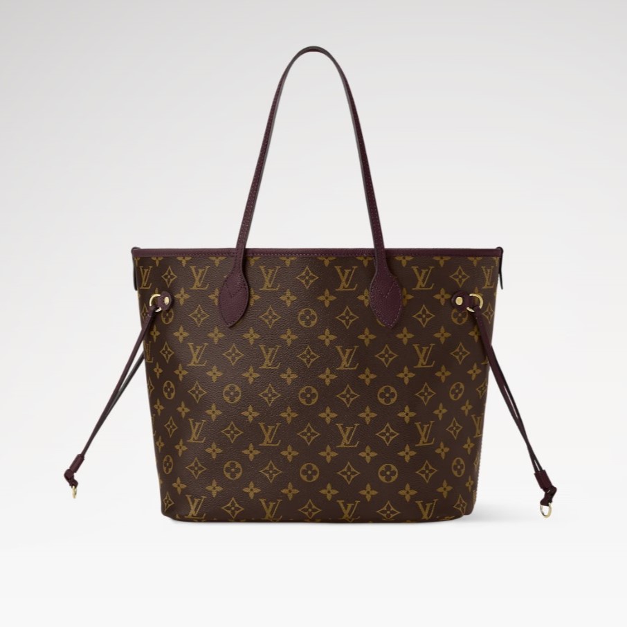 [True-to-ORIGINAL] L0vis Vvtt0n Neverfull Inside Out MM Monogram Wine For Women 31cm/12.2in M25663