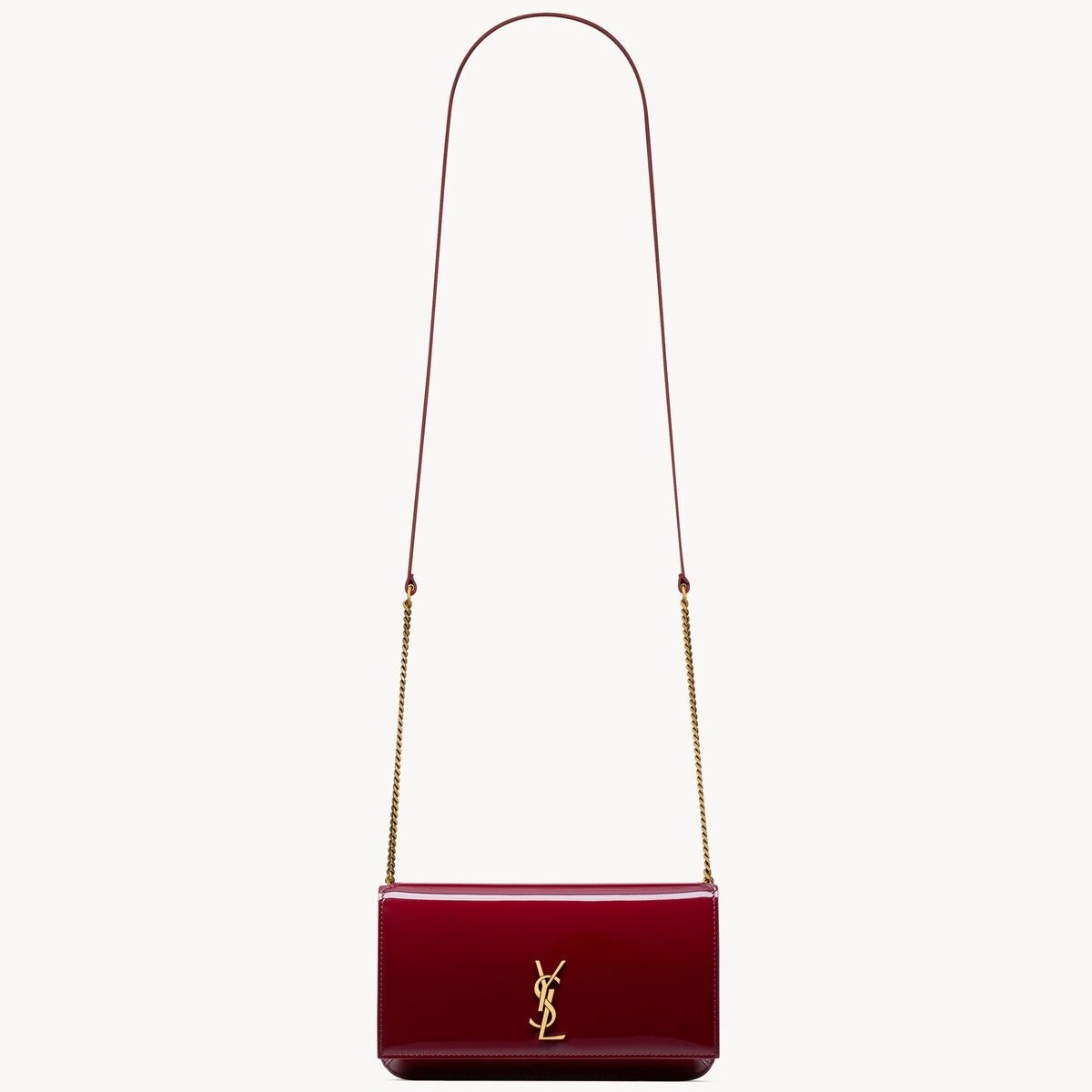 [True-to-ORIGINAL] Sa1nt Lau*nt Cassandre Phone Holder Burgundy For Women 18cm/7in 808702BMIIW6259