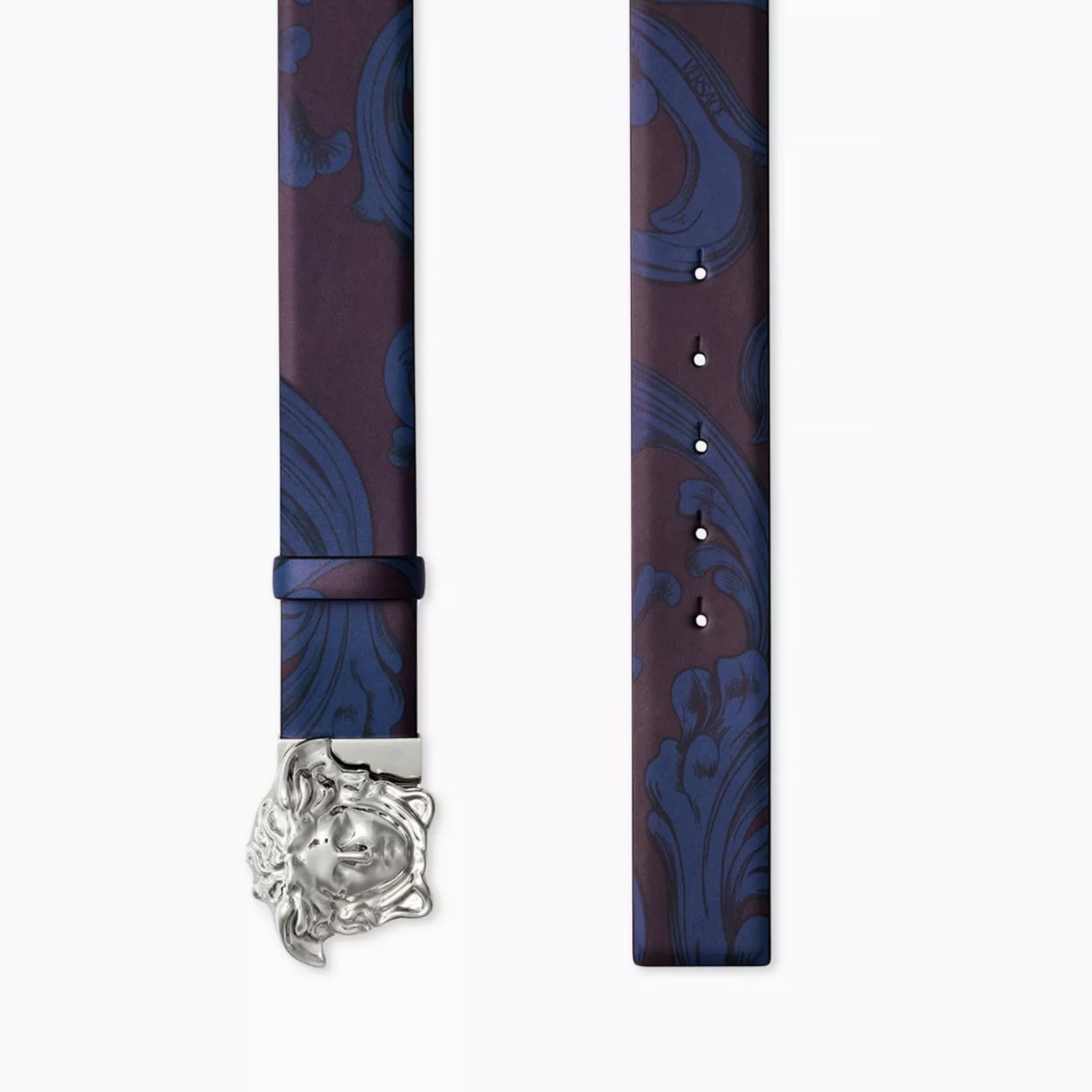 Versace La Medusa Barocco Reversible Belt Burgundy/Blue 4cm For Men DCU6705-1A13469_DC7_100_5R60P