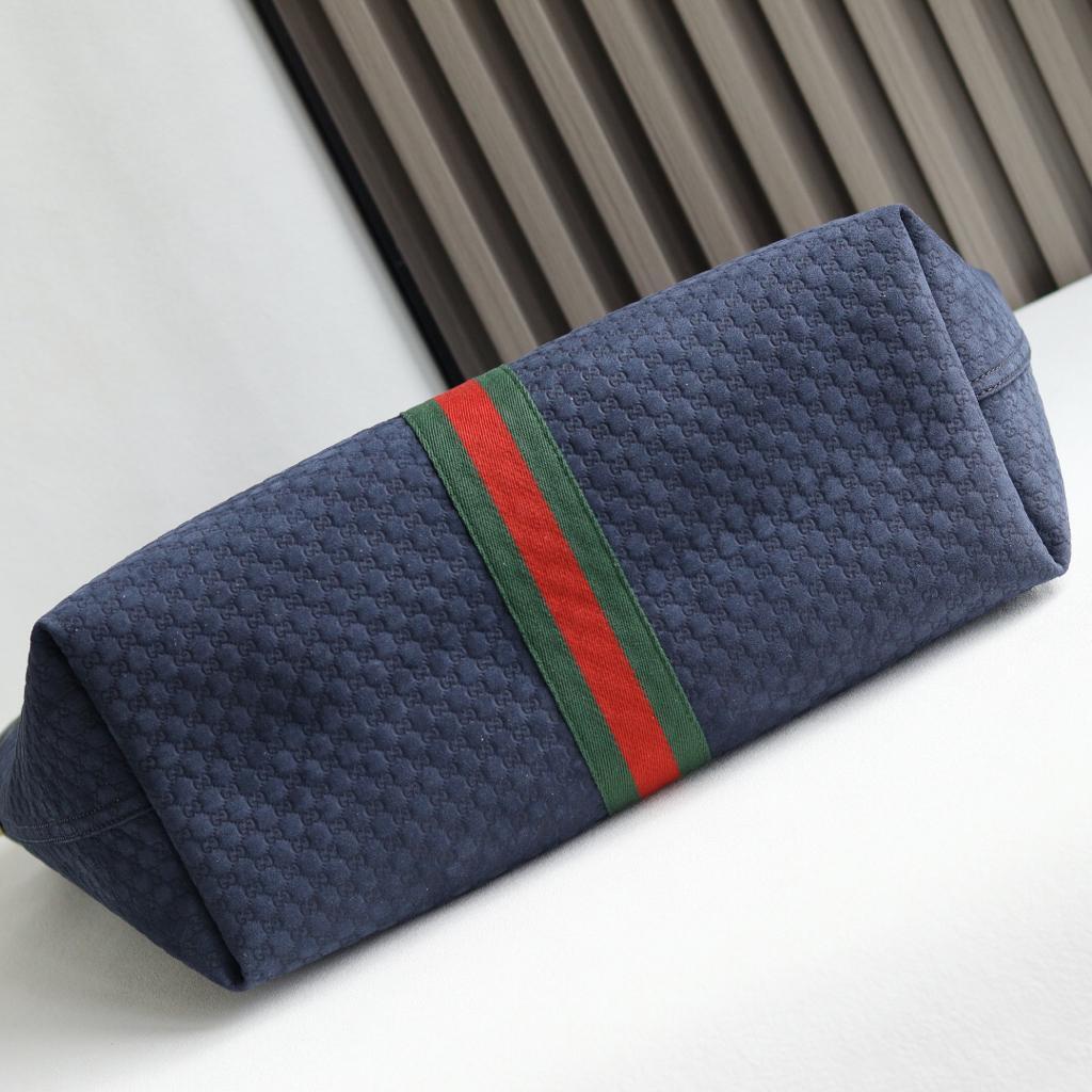 [True-to-ORIGINAL] Gvc*1 Giglio Large Tote Bag Dark Blue GG Suede For Women 23.6in/60cm ‎‎‎853971 CAABV 4541