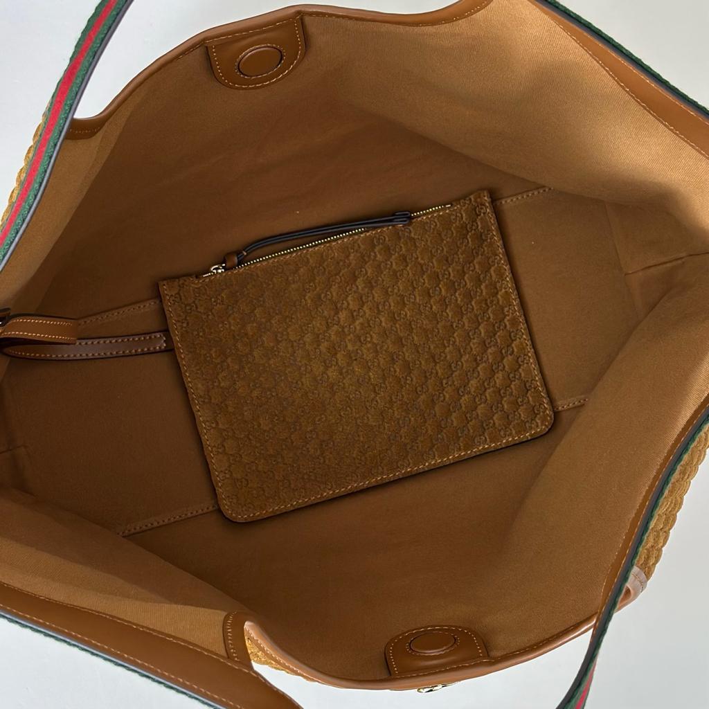 [True-to-ORIGINAL] Gvc*1 Giglio Large Tote Bag Brown GG Suede For Women 23.6in/60cm ‎‎‎853971 CAAB8 2147