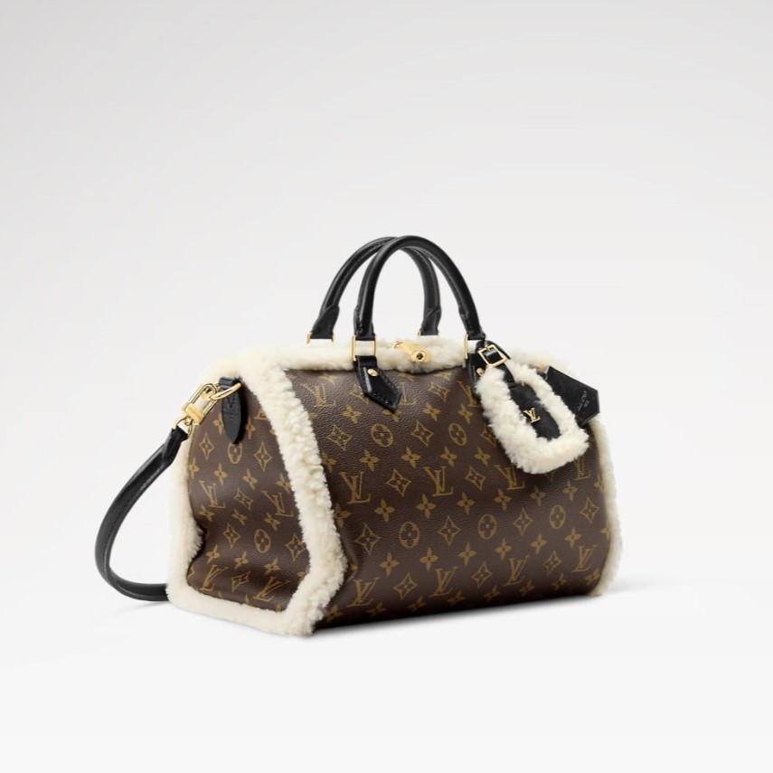 [True-to-ORIGINAL] L0vis Vvtt0n Speedy Soft 30 Teddy Monogram Shearling For Women 11.8in/30cm M26326