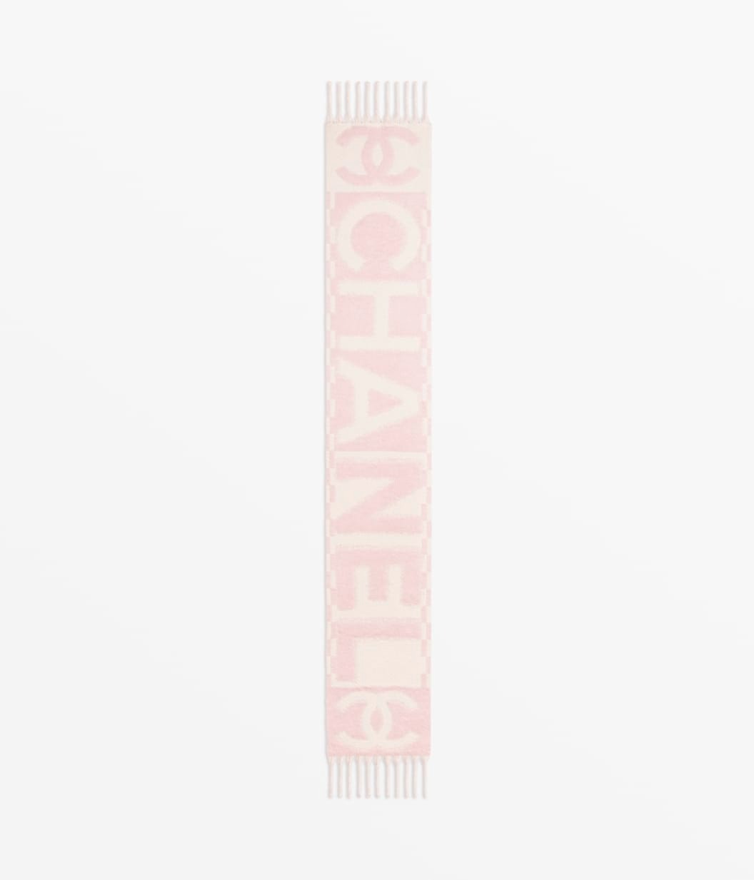 Ch**el Scarf Light Pink/White For Women 70.9in/180cm AAB478-B22311-U4447