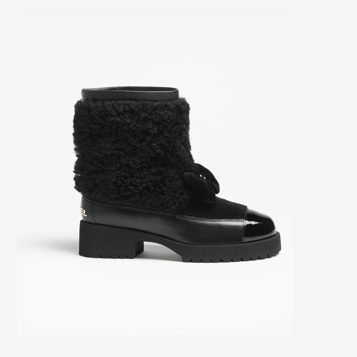 Ch**el Shearling Ankle Short Boots Black 44mm For Women – G46636-B21528-94305