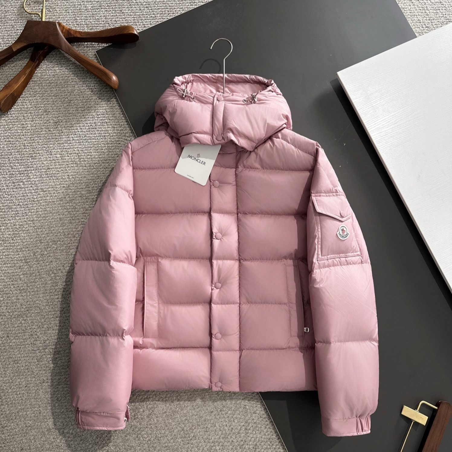 Moncler Maya 70 Short Down Jacket Pink For Women