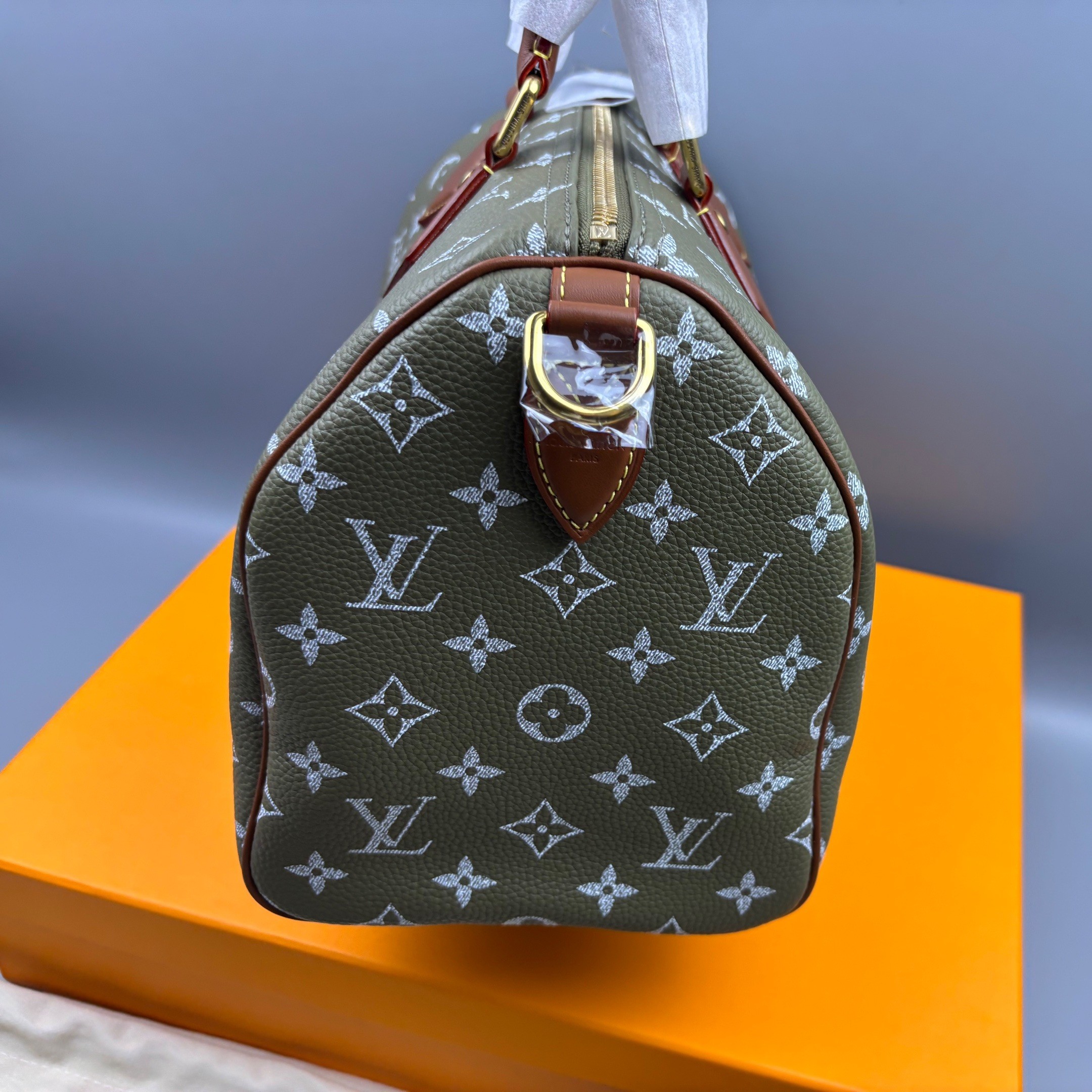 [True-to-ORIGINAL] L0vis Vvtt0n Speedy P9 Bandoulière 30 Green Sancha For Men 11.8in/30cm M15241