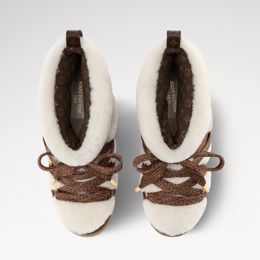 L0vis Vvtt0n LV Cloud Lace-Up Ankle Boots Sneaker Beige For Women 1AIV31