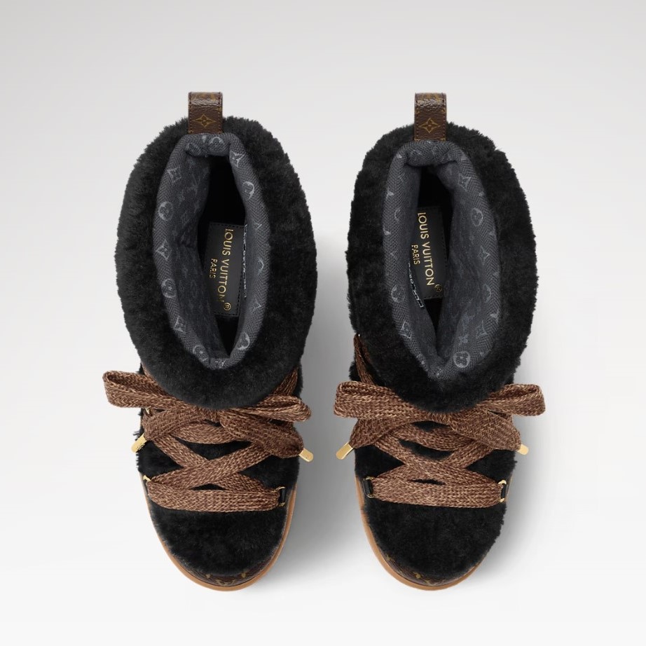 L0vis Vvtt0n LV Cloud Lace-Up Ankle Boots Sneaker Noir For Women 1AIV15