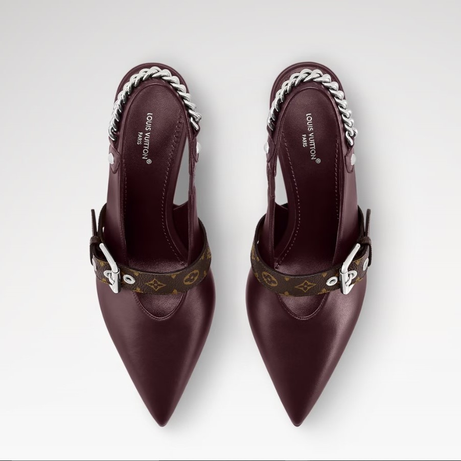 L0vis Vvtt0n LV Vibe Slingback Pump Bordeaux Red For Women 1AICOT