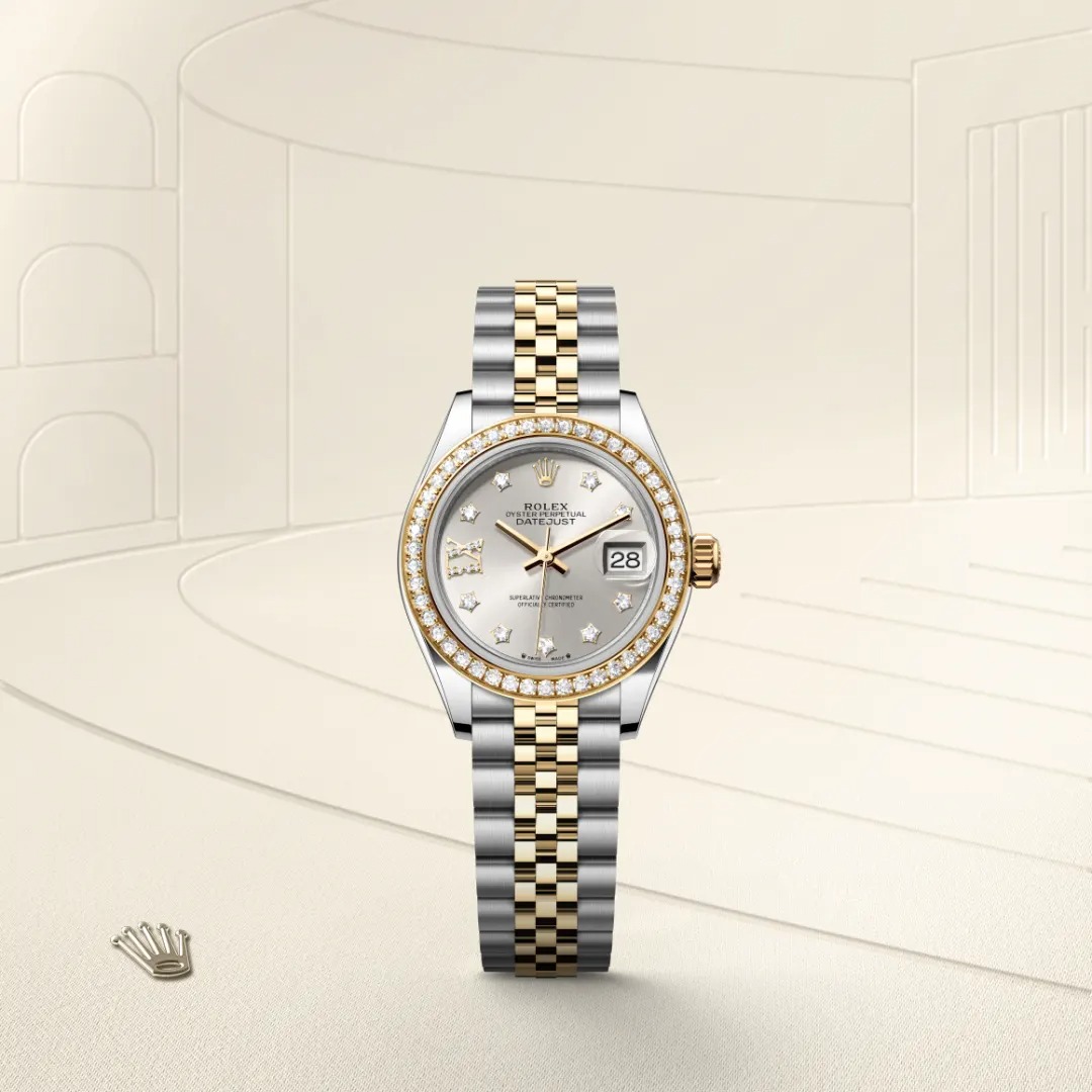 R01ex Lady-Datejust Watch Silver/Gold Toned Silver Dial 28mm For Women 279383RBR-0003