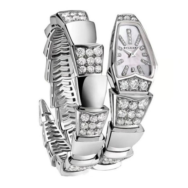 Bv1g*ai Serpenti Jewelry Watch Silver Toned White Dial 26mm For Women 101787