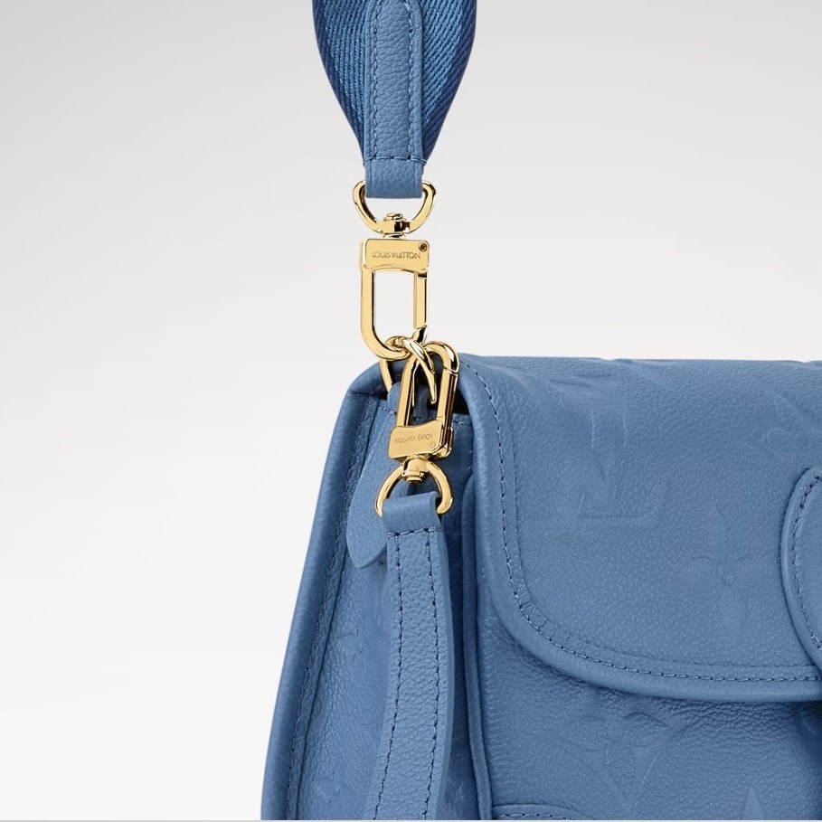 L0vis Vvtt0n Diane Shoulder Bag 9.4in/ 24cm Blue Jean Gold Hardware For Women M27362