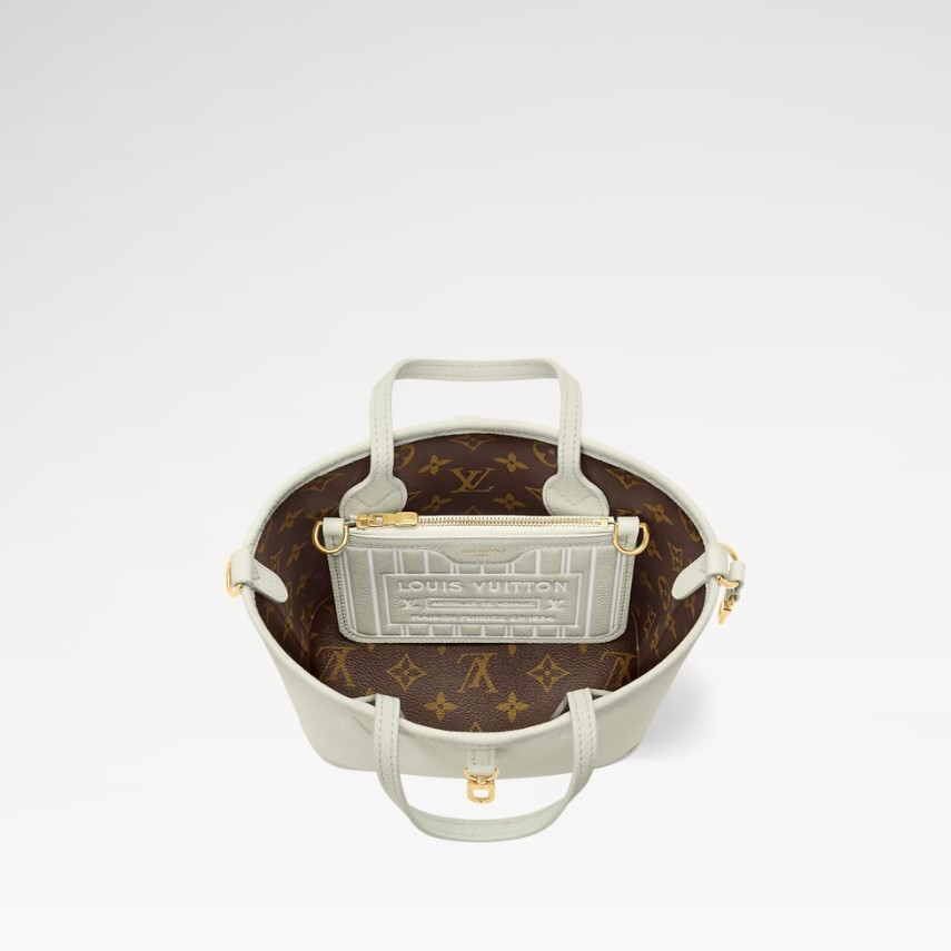 L0vis Vvtt0n Neverfull Bandoulière Inside Out BB Tote Bag 10.4in/ 26cm Monogram Celadon Gold Hardware For Women M28236