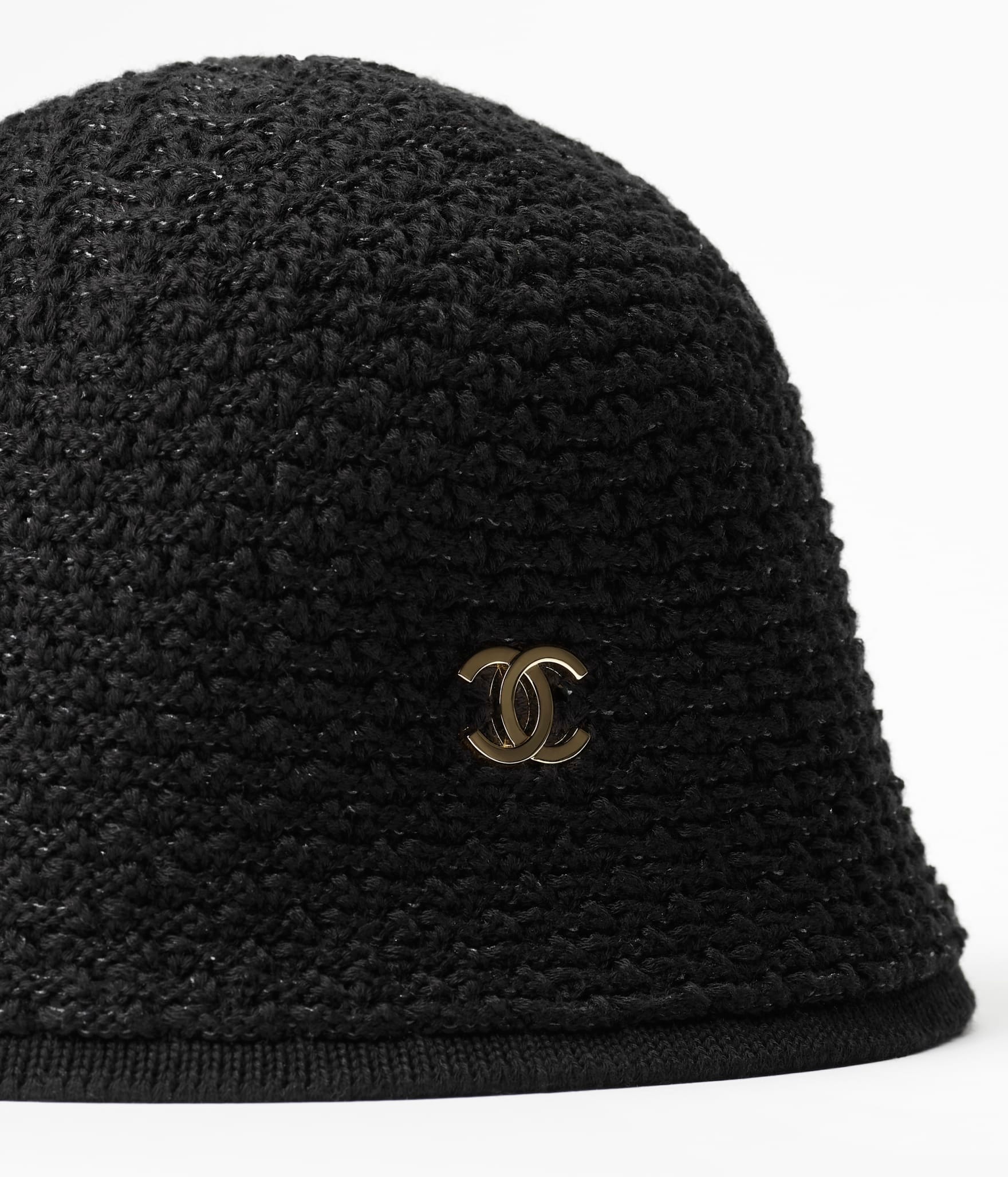 Ch**el Cloche Hat Dark Black For Women AAC043-B24465-UA491