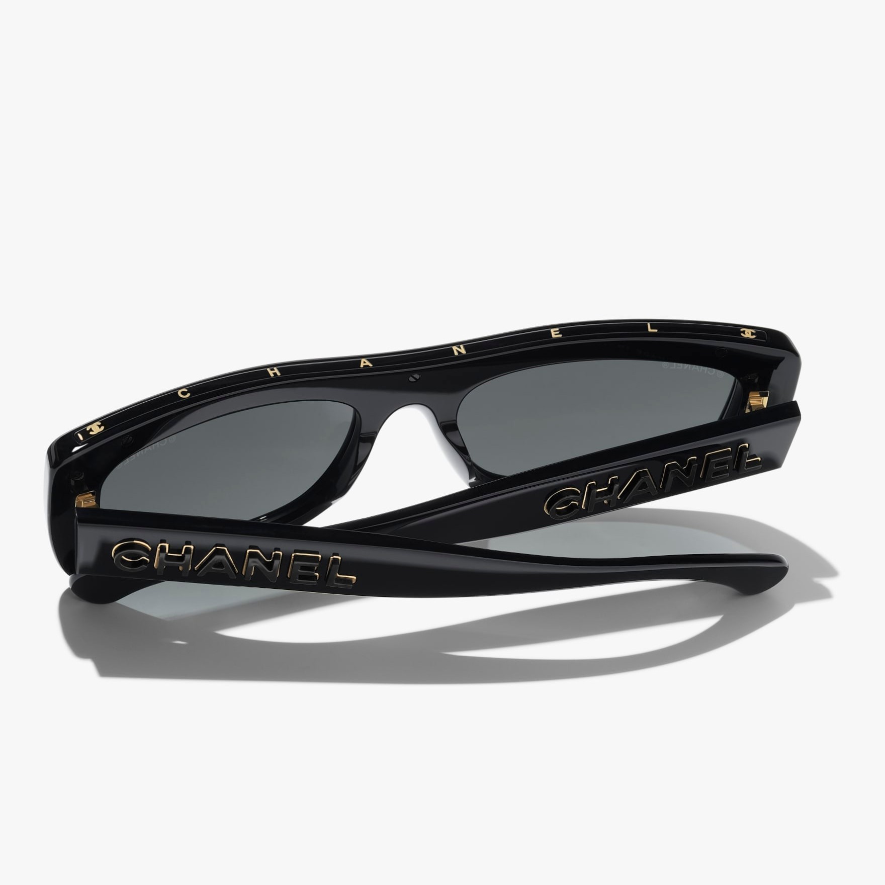 Ch**el Rectangle Sunglasses Black For Women A71760 X08101 S2214