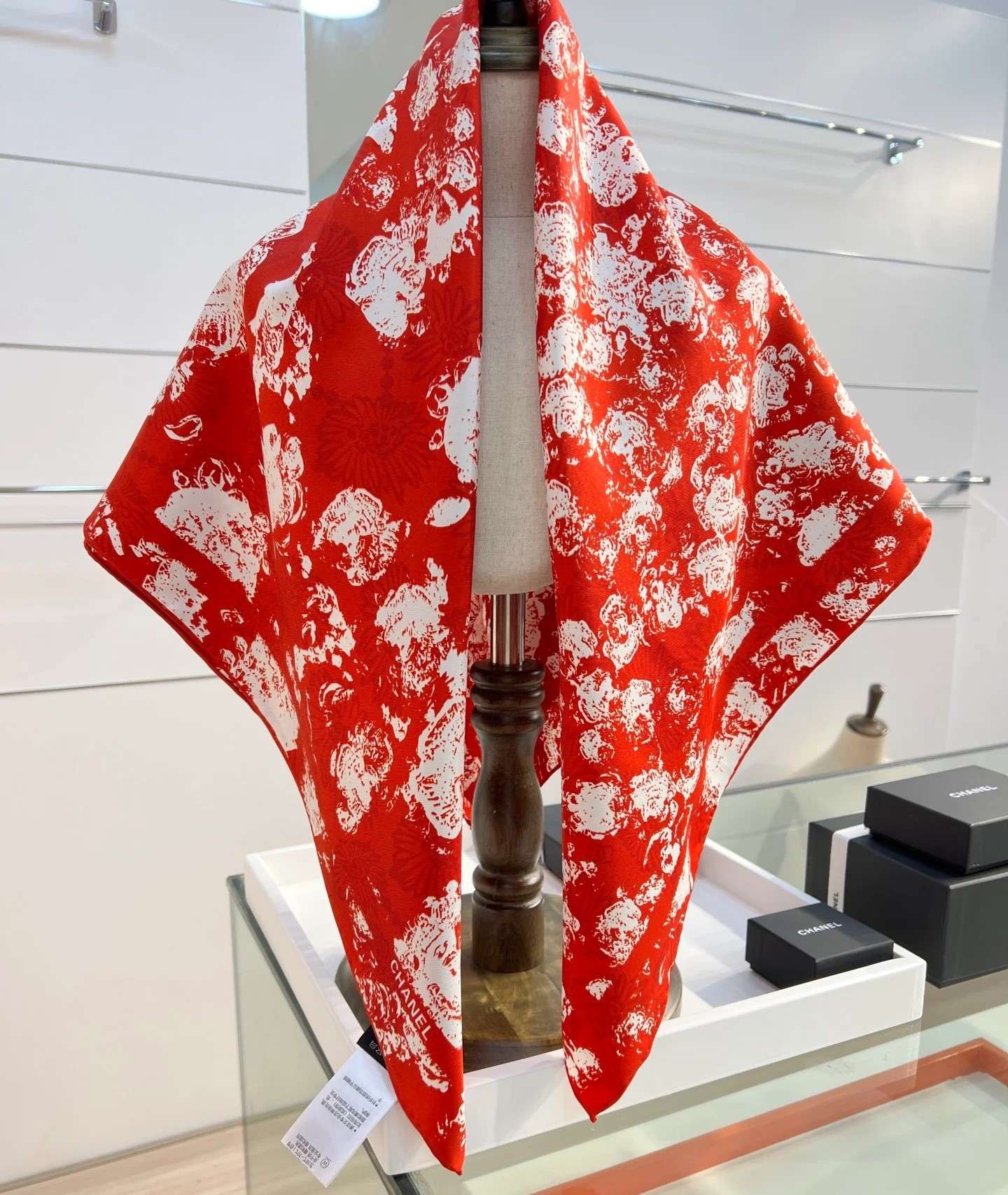 Ch**el Square Scarf Red For Women