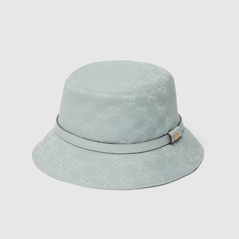 Gvc*1 GG Canvas Bucket Hat Icy Blue For Women 847739 3HBAO 1862
