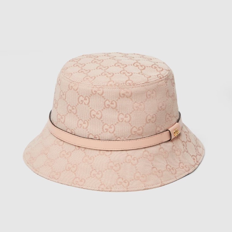 Gvc*1 GG Canvas Bucket Hat Pink For Women 847739 3HBAO 6872