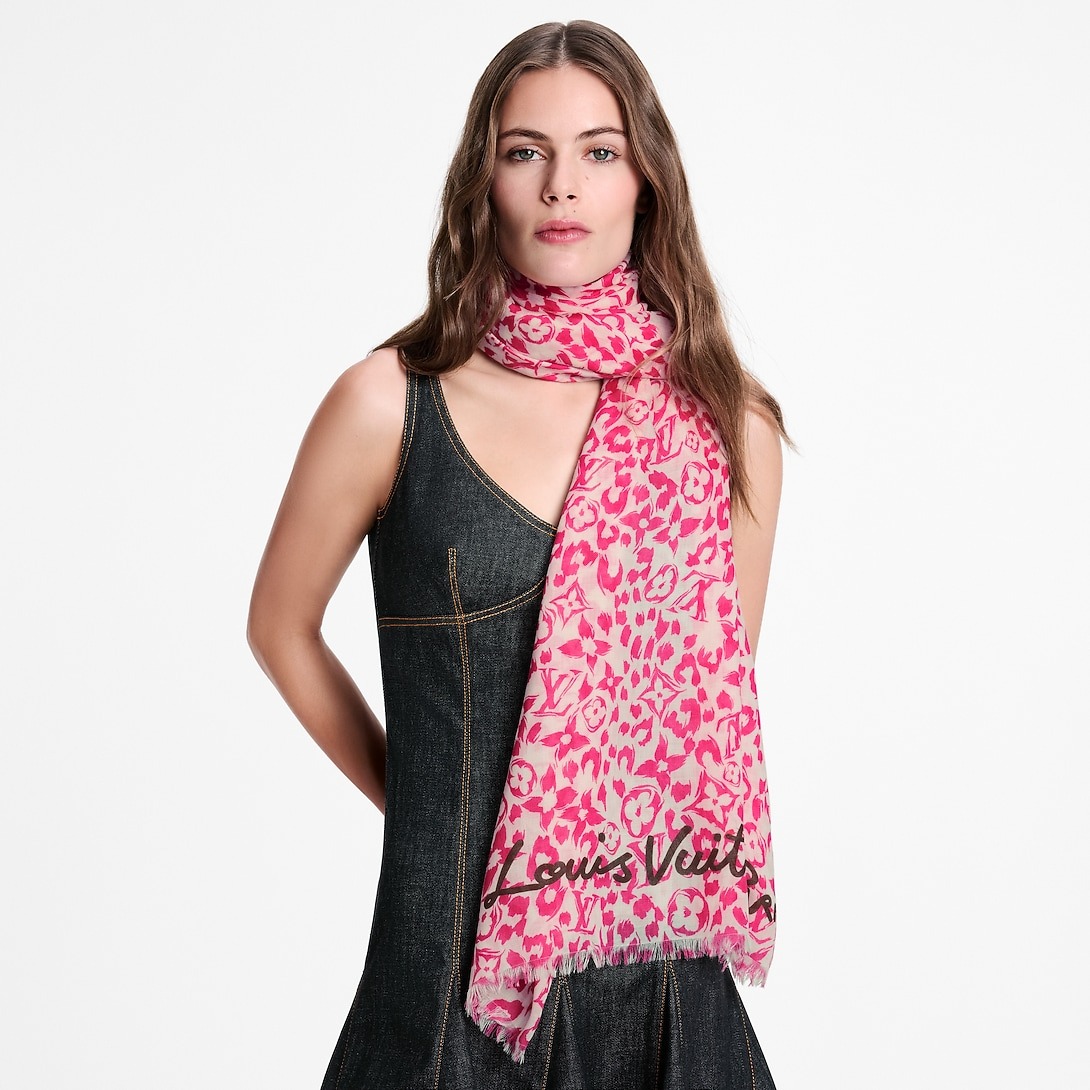 L0vis Vvtt0n LV Safari Stole For Women 72.8in/ 185cm Fuchsia M98154