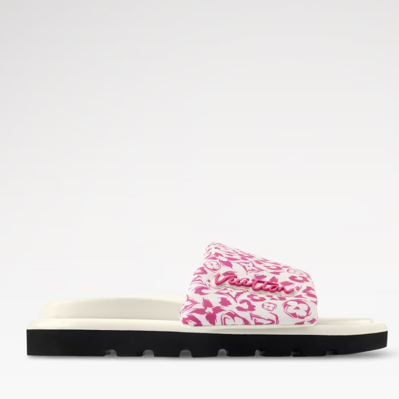 L0vis Vvtt0n Pool Pillow Flat Comfort Mules Pink For Women 1AJN96