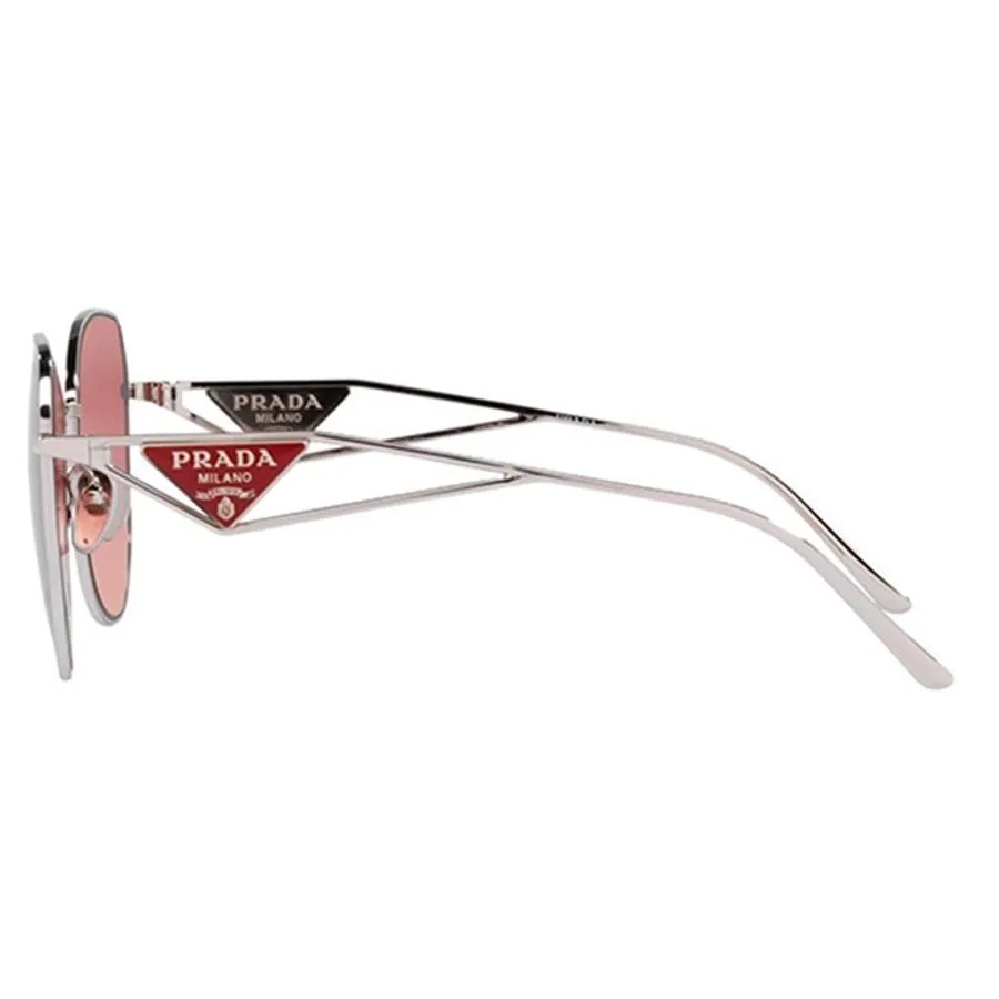 Pra*a Sunglasses With Triangle Logo Silver For Women